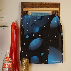 Vintage 90s aop graphic celestial space galaxy square banana